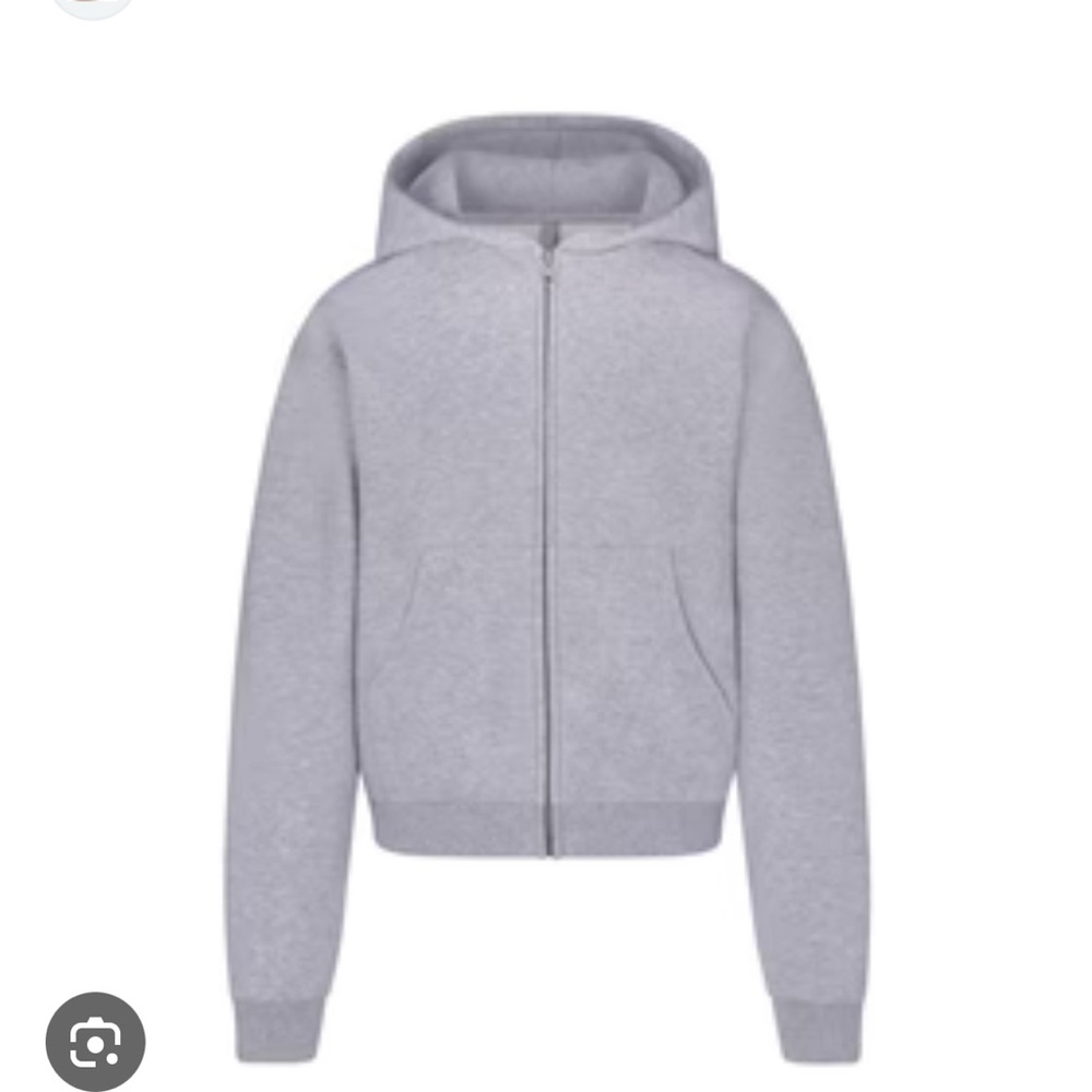 SKIMS light heather gray zip up hoodie XL